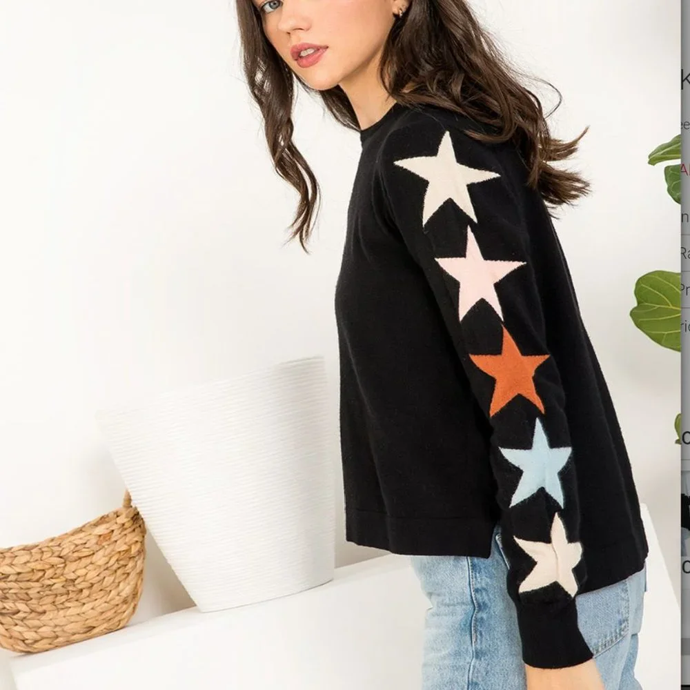 NWT - THML Star Sleeve Knit Top - Picture 6 of 6